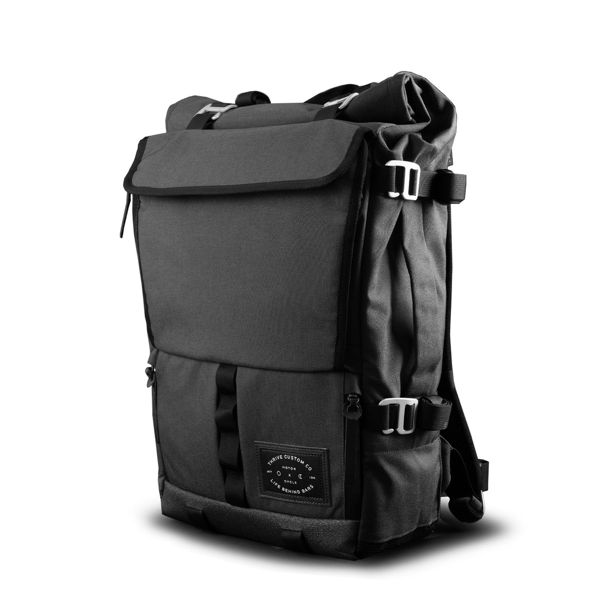 The Peloton [S] Asphalt - Roll Top Backpack | LBBJKT display picture 2